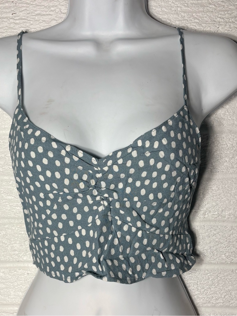 Abercrombie & Fitch Blue Polka Dot Cropped Cami